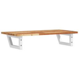 Berkfield Basin Shelf Wall Mounted Steel And Solid Wood Acacia - thumbnail 6