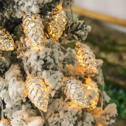 Amorly 2M 10Led Pine Cone String Lights, Portable Battery Powered Festive Decor Lights, Rustic Style Hanging Ornament For Xmas Home Party - thumbnail 5