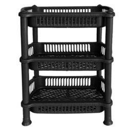 Vivo 3 Tier - Graphite Plastic Storage Shelf Shelves Basket Rack Caddy Home Kitchen Veg Fruit - thumbnail 4