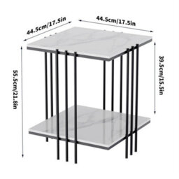 White Marble Side End Table Sofa Coffee Tea Table Bedside Nightstand - thumbnail 2