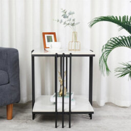 White Marble Side End Table Sofa Coffee Tea Table Bedside Nightstand - thumbnail 5