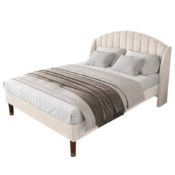 Velvet Upholstered Bed With Headboard - thumbnail 5