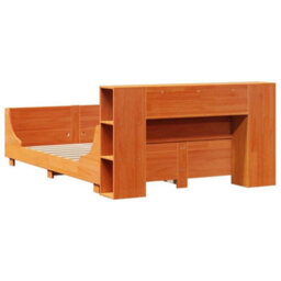 Berkfield Bed Frame Without Mattress Wax Brown 140X190 Cm Solid Wood Pine - thumbnail 8