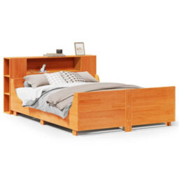 Berkfield Bed Frame Without Mattress Wax Brown 140X190 Cm Solid Wood Pine - thumbnail 2