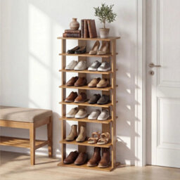Shoe Rack Organizer 7 Tier Double Row Shoe Tower Display Unit - thumbnail 3