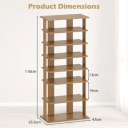 Shoe Rack Organizer 7 Tier Double Row Shoe Tower Display Unit - thumbnail 2