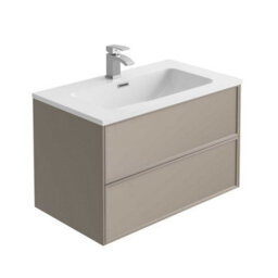 Plum&clay Jenner Light Grey Wall Hung Vanity Unit & Basin Set (W)800mm (H)500mm - thumbnail 2