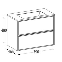 Plum&clay Jenner Light Grey Wall Hung Vanity Unit & Basin Set (W)800mm (H)500mm - thumbnail 6