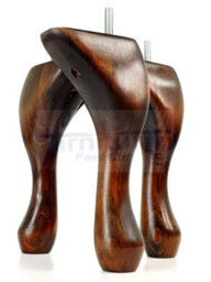L&F Queen Anne Wooden Legs Dark Walnut Wash 150mm High Set Of 4 Replacement Furniture Feet Chairs Sofas Footstools M10 (10mm) - thumbnail 3