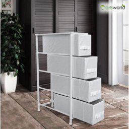 White - W20Xd48Xh73.5 Cm Narrow 4-Drawer Dresser And Storage Organizer Unit For Bedroom Home Kitchen - thumbnail 4