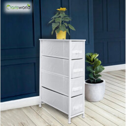 White - W20Xd48Xh73.5 Cm Narrow 4-Drawer Dresser And Storage Organizer Unit For Bedroom Home Kitchen - thumbnail 3