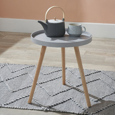 Pacific Lifestyle Small Soft Grey Round Tripod Side Table - image 1