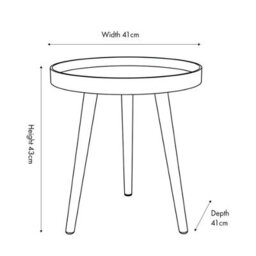 Pacific Lifestyle Small Soft Grey Round Tripod Side Table - thumbnail 2