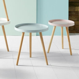 Pacific Lifestyle Small Soft Grey Round Tripod Side Table - thumbnail 4
