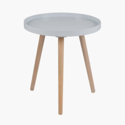 Pacific Lifestyle Small Soft Grey Round Tripod Side Table - thumbnail 3