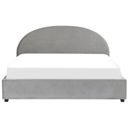 Beliani Ottoman Bed Velvet Vaucluse 180 X 200 Cm (Eu Super King) Light Grey - thumbnail 6