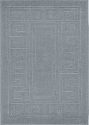 Ivy Washable Greek Key Design Anti Slip Doormats Silver 80X150 Cm - thumbnail 3