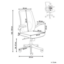 Beliani  Office Chair Overlord Beige - thumbnail 3
