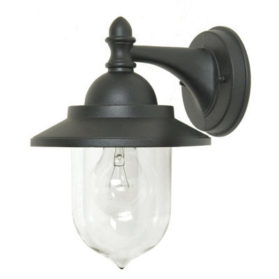 Stylish Outdoor Ip44 Wall Light With Black Finish And E27 Socket For Garden And Patio