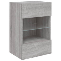 Walplus Tv Wall Cabinet With Led Lights Grey Sonoma 40X30X60.5 Cm - thumbnail 3