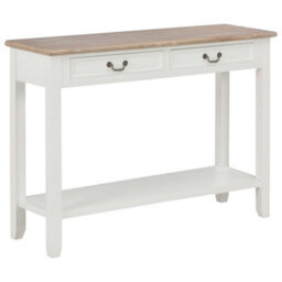 Berkfield Console Table White 110X35X80 Cm Wood - thumbnail 1