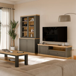 Furniture To Go Pontypool Tv Unit With Drawer And Open Shelf In Grey And Mauvella Oak - thumbnail 7