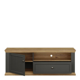 Furniture To Go Pontypool Tv Unit With Drawer And Open Shelf In Grey And Mauvella Oak - thumbnail 6