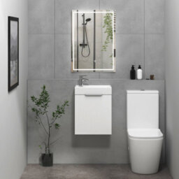 Royal Bathrooms Royal Bathroom Como 400mm Wall Hung Cloakroom Vanity Unit With 1 Tap Hole Ceramic Basin 1 Door Storage Cabinet - Gloss White - thumbnail 4