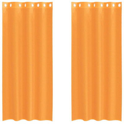 Berkfield Durable Voile Curtains With Grommets 2 Pcs Orange 140X225 Cm