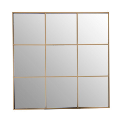 Orsina Oriel Grid Wall Mirror With Gold Finish Frame - image 1