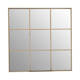 Orsina Oriel Grid Wall Mirror With Gold Finish Frame - thumbnail 1