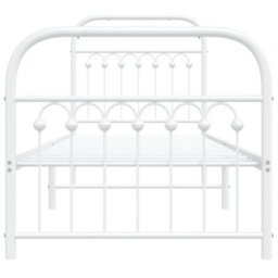 Berkfield Metal Bed Frame Without Mattress With Footboard White 75X190Cm - thumbnail 4