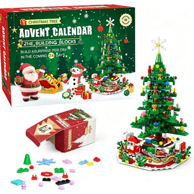 CLEFFNS Advent Calendar 2026 Adult Christmas Tree Building Blocks Holiday 24 Days Christmas Countdown Calendars Blocks Gift With Led Light - image 1