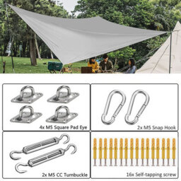 Grey 200X300Cm Rectangular Polyester Shade Sail 95% Uv Protection Waterproof - thumbnail 4