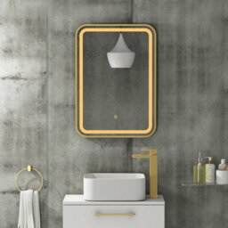 Royal Bathrooms Luna 500 X 700mm Brushed Brass Led Framed Bathroom Led Mirror With Demister Pad & Touch Sensor - thumbnail 9