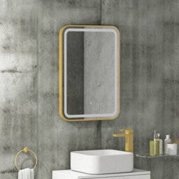 Royal Bathrooms Luna 500 X 700mm Brushed Brass Led Framed Bathroom Led Mirror With Demister Pad & Touch Sensor - thumbnail 3