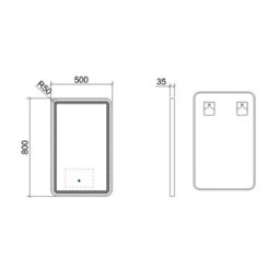 Royal Bathrooms Luna 500 X 700mm Brushed Brass Led Framed Bathroom Led Mirror With Demister Pad & Touch Sensor - thumbnail 5
