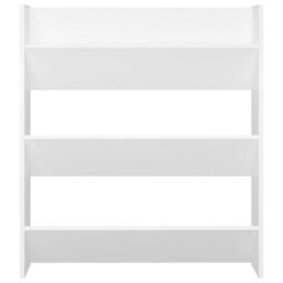 Berkfield Wall Shoe Cabinet White 80X18X90 Cm Engineered Wood - thumbnail 4