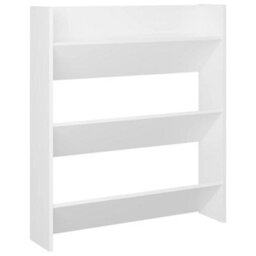 Berkfield Wall Shoe Cabinet White 80X18X90 Cm Engineered Wood - thumbnail 2