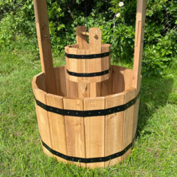 Selections Large Wooden Wishing Well Garden Planters (Set Of 2) - thumbnail 4