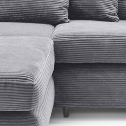 Abakus Direct Jumbo Grey Cord Left Facing Corner Sofa For Living Room With Thick Luxury Deep Filled Cushioning - thumbnail 9