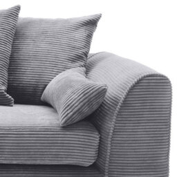 Abakus Direct Jumbo Grey Cord Left Facing Corner Sofa For Living Room With Thick Luxury Deep Filled Cushioning - thumbnail 8