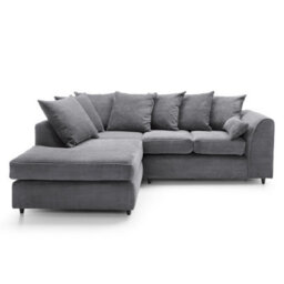 Abakus Direct Jumbo Grey Cord Left Facing Corner Sofa For Living Room With Thick Luxury Deep Filled Cushioning - thumbnail 2