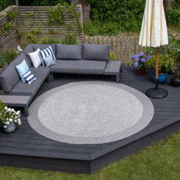 Athena 350Cm Round Weatherproof Indoor And Outdoor Rug In Shale Grey - thumbnail 2