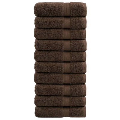 Berkfield Premium Bath Towels Solund 10Pcs Brown 100X150Cm 600Gsm - image 1