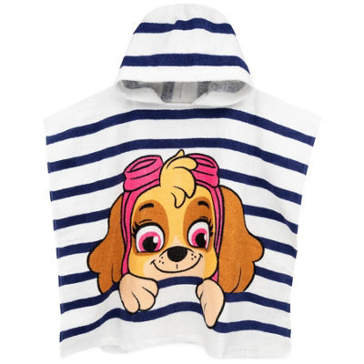 Paw Patrol Childrens/kids Skye Hooded Towel White/navy (One Size) - image 1