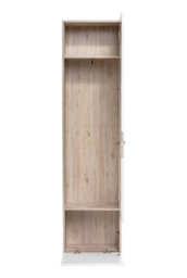 Arte Gustavo Iii Hallway Set In Oak Wellington & White Gloss - Flexible Entryway System With Tall Storage, Bench & Mirror - thumbnail 3