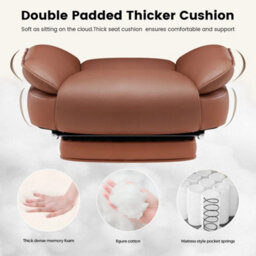 Brown Big& Tall Pu Leather Office Chair With Footrest, High Back - thumbnail 5