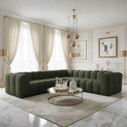 Baloo Corner S Modern Symmetrical Corner Sofa Green - thumbnail 2