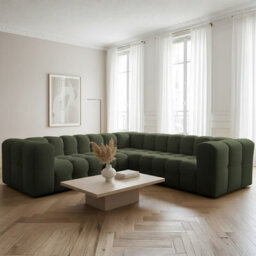 Baloo Corner S Modern Symmetrical Corner Sofa Green